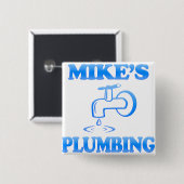 Mike's Plumbing Vierkante Button 5,1 Cm (Voorkant /achterkant)