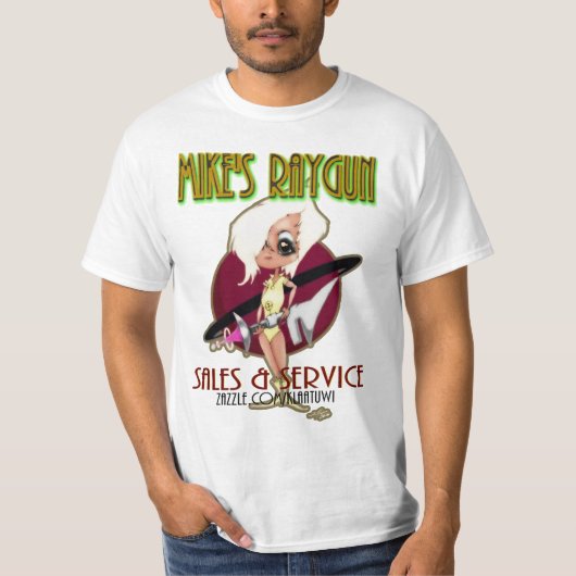 Mikes Raygun Sales & Service T-shirt (Voorkant)