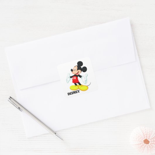 Mikey Mouse Vierkante Sticker (Envelop)