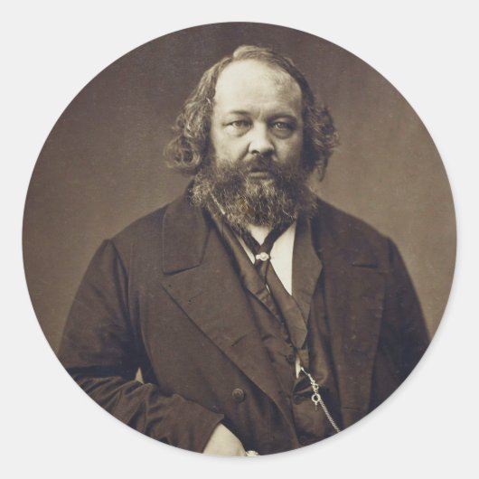 Mikhail Bakunin Russisch anarchistisch door Nadar Ronde Sticker (Voorkant)