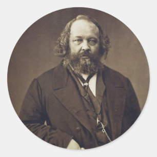 Mikhail Bakunin Russisch anarchistisch door Nadar Ronde Sticker