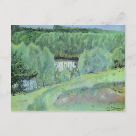 Mikhail Nesterov- Pond Briefkaart (Voorkant)