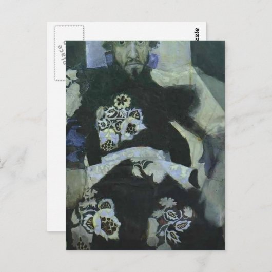 Mikhail Vrubel - een Man in Russisch oud stijlkost Briefkaart (Voorkant / Achterkant)