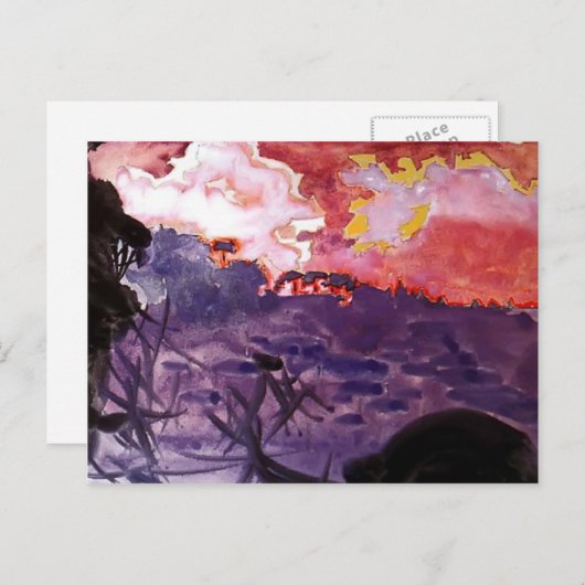 Mikhail Vrubel - Fantastisch landschap Briefkaart (Voorkant / Achterkant)