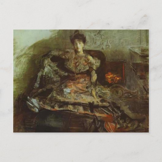 Mikhail Vrubel - Portret van Nadezhda Zabela Briefkaart (Voorkant)