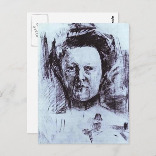 Mikhail Vrubel - Portret van Valentina Usoltseva Briefkaart (Voorkant / Achterkant)
