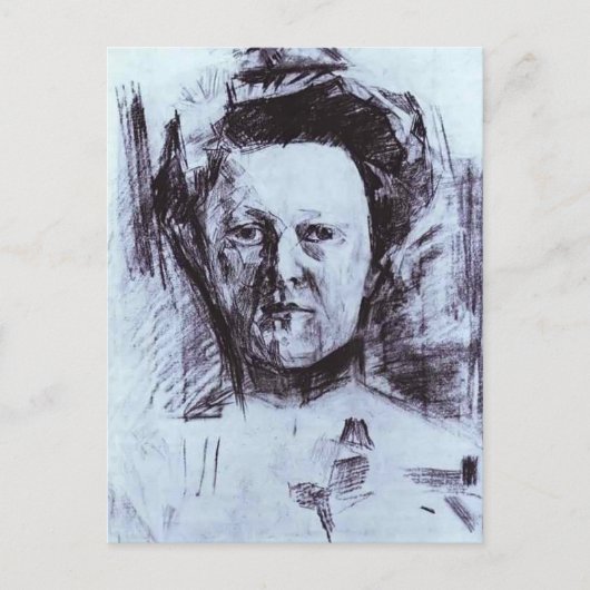 Mikhail Vrubel - Portret van Valentina Usoltseva Briefkaart (Voorkant)