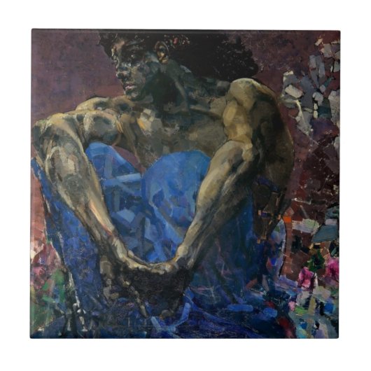 Mikhail Vrubel - Seated Demon Tegeltje (Voorkant)