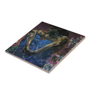 Mikhail Vrubel - Seated Demon Tegeltje
