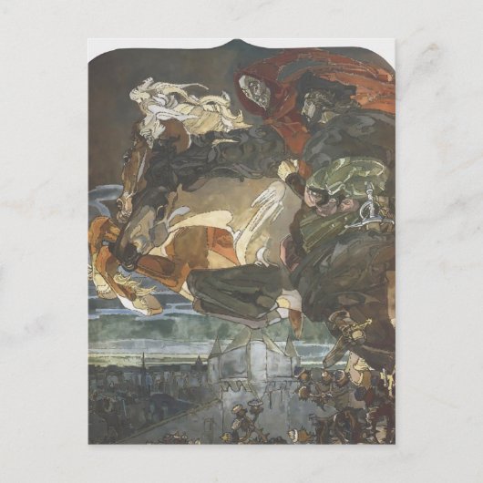 Mikhail Vrubel - Vlucht van Faust en Mephisto Briefkaart (Voorkant)