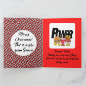 Mikitez roodwitte candycane Christmaspattern Kaart (Binnen)