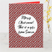 Mikitez roodwitte candycane Christmaspattern Kaart (Gele Bloem)