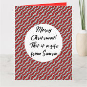 Mikitez roodwitte candycane Christmaspattern Kaart (Voorkant)