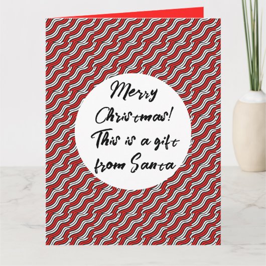 Mikitez roodwitte candycane Christmaspattern Kaart (Voorkant)