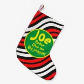 Mikitez roodwitte candycane Christmaspattern Kleine Kerstsok (Voorkant (Hangend))