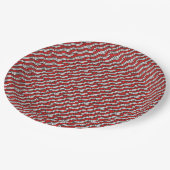 Mikitez roodwitte candycane Christmaspattern Papieren Bordje (Gekanteld)