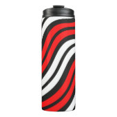 Mikitez roodwitte candycane Christmaspattern Thermosbeker (Voorkant)