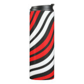 Mikitez roodwitte candycane Christmaspattern Thermosbeker (Gedraaid links)