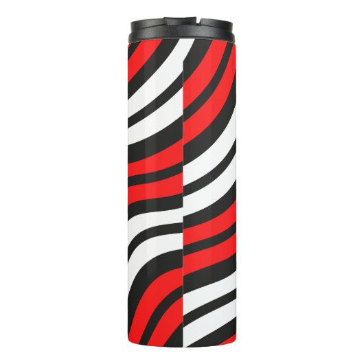 Mikitez roodwitte candycane Christmaspattern Thermosbeker (Achterkant)