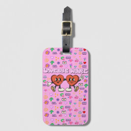 Mikitiez aangepaste valentijn grappige lovebug sof bagagelabel