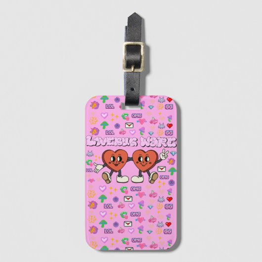 Mikitiez aangepaste valentijn grappige lovebug sof bagagelabel (Voorkant (verticaal))