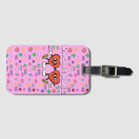 Mikitiez aangepaste valentijn grappige lovebug sof bagagelabel (Voorkant (horizontaal))