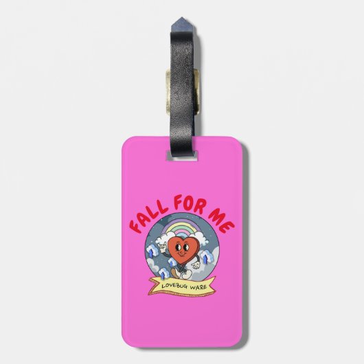 Mikitiez aangepaste valentijn grappige lovebug sof bagagelabel (Achterkant verticaal)