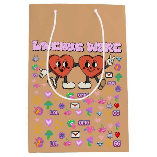 Mikitiez aangepaste valentijn grappige lovebug sof medium cadeauzakje (Voorkant)