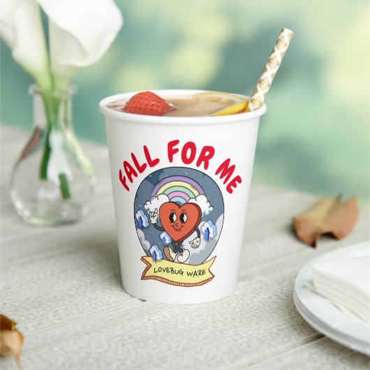 Mikitiez aangepaste valentijn grappige lovebug sof papieren bekers (Insitu)