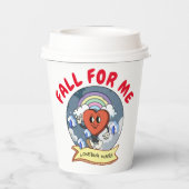 Mikitiez aangepaste valentijn grappige lovebug sof papieren bekers (Achterkant)