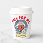 Mikitiez aangepaste valentijn grappige lovebug sof papieren bekers (Voorkant)