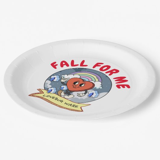 Mikitiez aangepaste valentijn grappige lovebug sof papieren bordje (Gekanteld)