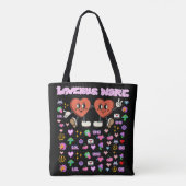 Mikitiez aangepaste valentijn grappige lovebug sof tote bag (Achterkant)