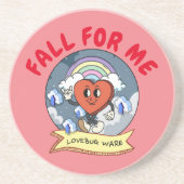 Mikitiez aangepaste valentijn grappige lovebug sof zandsteen onderzetter (Voorkant)