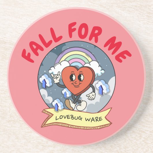 Mikitiez aangepaste valentijn grappige lovebug sof zandsteen onderzetter (Voorkant)