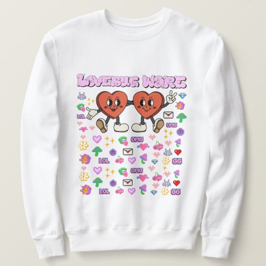Mikitiez aangepaste valentijnsdag grappige lovebug trui (Design voorkant)