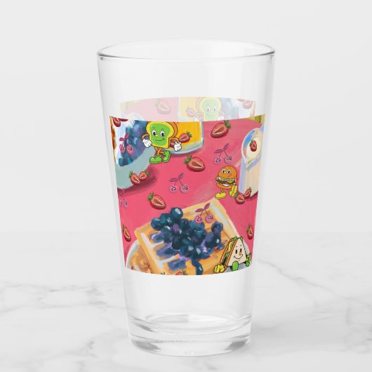 Mikitiez aardbei yogert usaflag burger fruit glas (Voorkant)