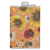 Mikitiez aarddag natuur zelfliefhebber roos bloem heupfles (Achterkant)