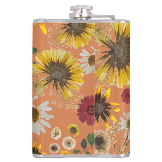 Mikitiez aarddag natuur zelfliefhebber roos bloem heupfles (Achterkant)