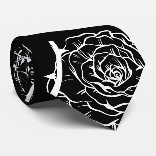 Mikitiez aarddag natuur zelfliefhebber roos bloem stropdas (Opgerold)