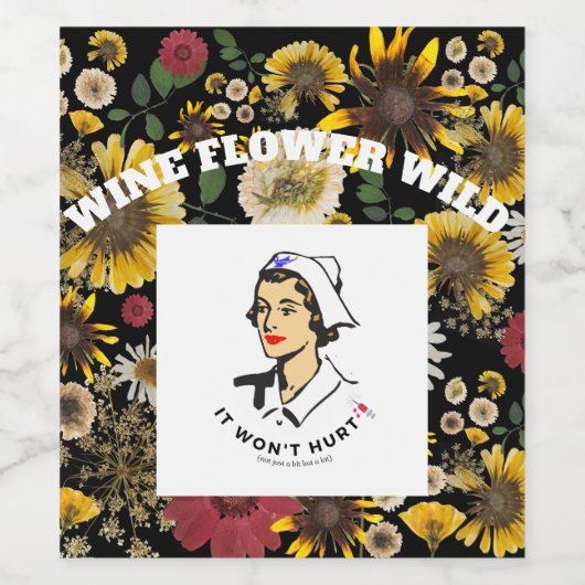 Mikitiez aarddag natuur zelfliefhebber roos bloem wijn etiket (Enkel label)