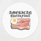 Mikitiez amerikaans ontbijt spek ei juli picknick labels (Design 1)