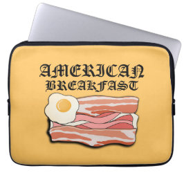 Mikitiez amerikaans ontbijt spek ei juli picknick laptop sleeve