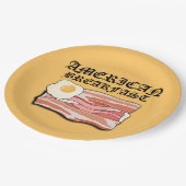 Mikitiez amerikaans ontbijt spek ei juli picknick papieren bordje (Gekanteld)