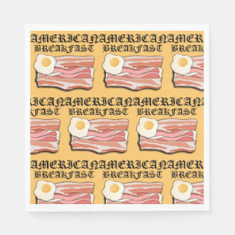 Mikitiez amerikaans ontbijt spek ei juli picknick servet