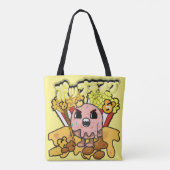 Mikitiez anime popcornking kaas karamel grappig tote bag (Achterkant)