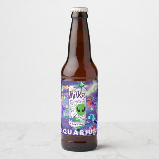 Mikitiez aquarius galaxy zomergloed bier drink bier etiket (Voorkant)