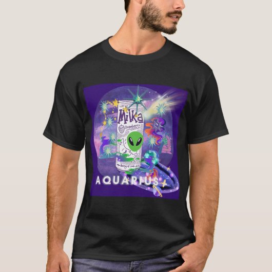 Mikitiez aquarius galaxy zomergloed bier drink t-shirt (Voorkant)