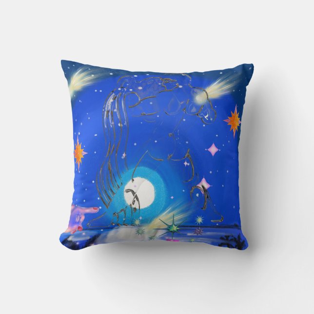 Mikitiez aquarius galaxy zomergloed kussen (Voorkant)