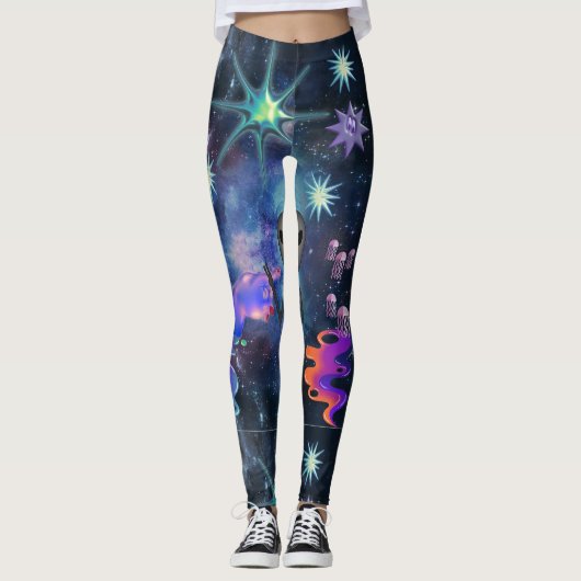 Mikitiez aquarius galaxy zomergloed leggings (Voorkant)